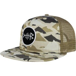 Mountain Camo 100% cotton shell and 100% polyester  Flat Brim Trucker Cap